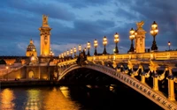 Impresionante Vista Nocturna del Puente Alexandre III