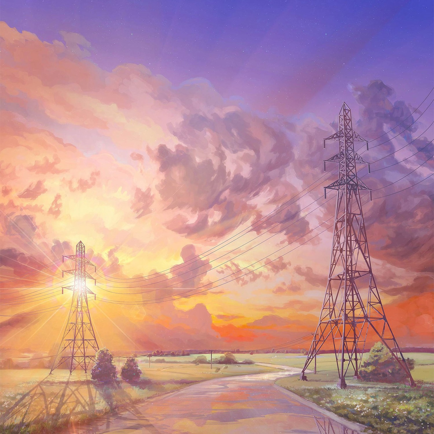 Download Our Breathtaking Transmission Tower Wallpaper