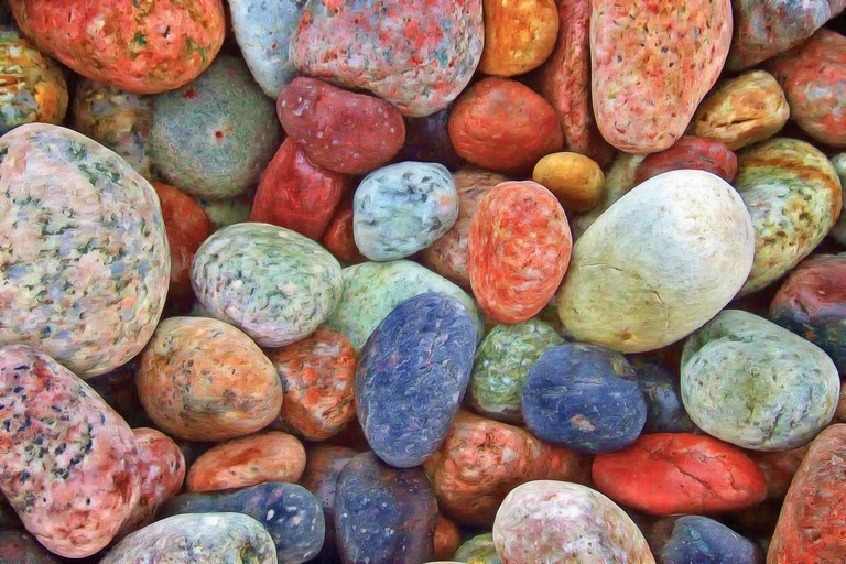 Vibrant Close-Up of Colorful Pebbles