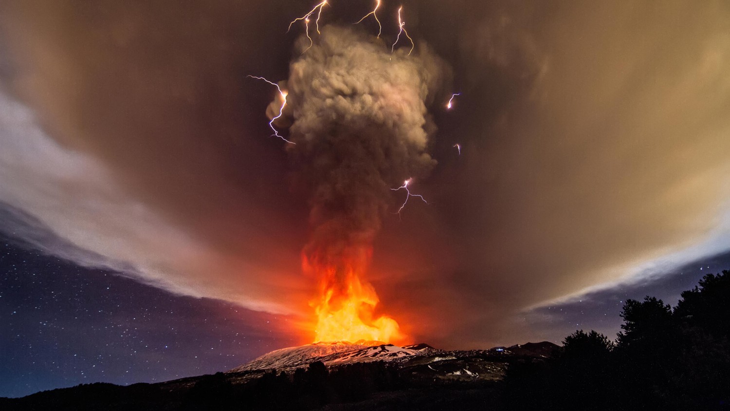 L'éruption majestueuse du Mont Etna : un fond d'écran à vivre