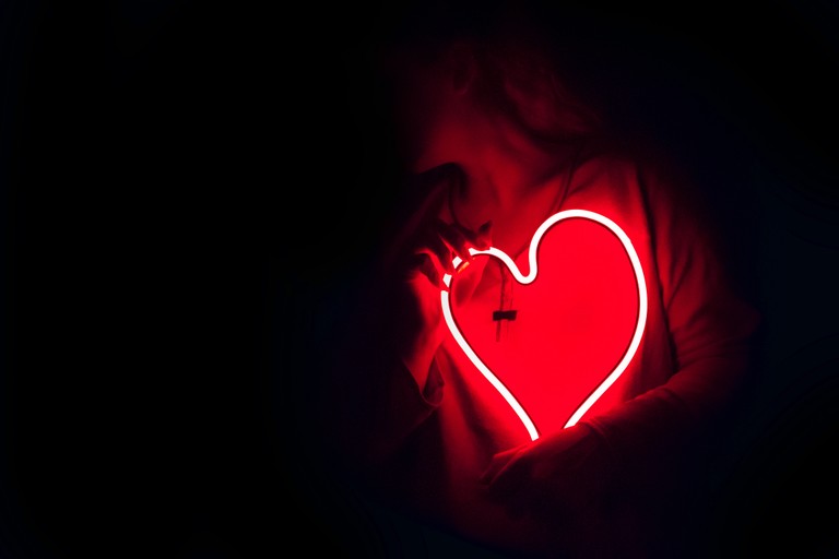 Download Our Beautiful Neon Heart Wallpaper