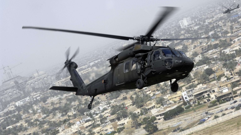 Black Hawk Helicopter in Flight Wallpaper