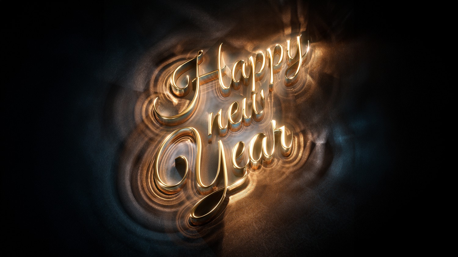 Celebrate in Style with Our Happy New Year 3D Typography Wallpaper