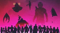 Superbe Fond d'Écran en Silhouette Avengers Infinity War