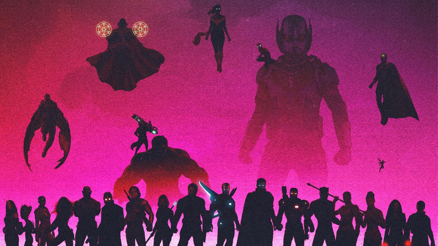 Impresionante Fondo de Pantalla en Silueta de Avengers Infinity War