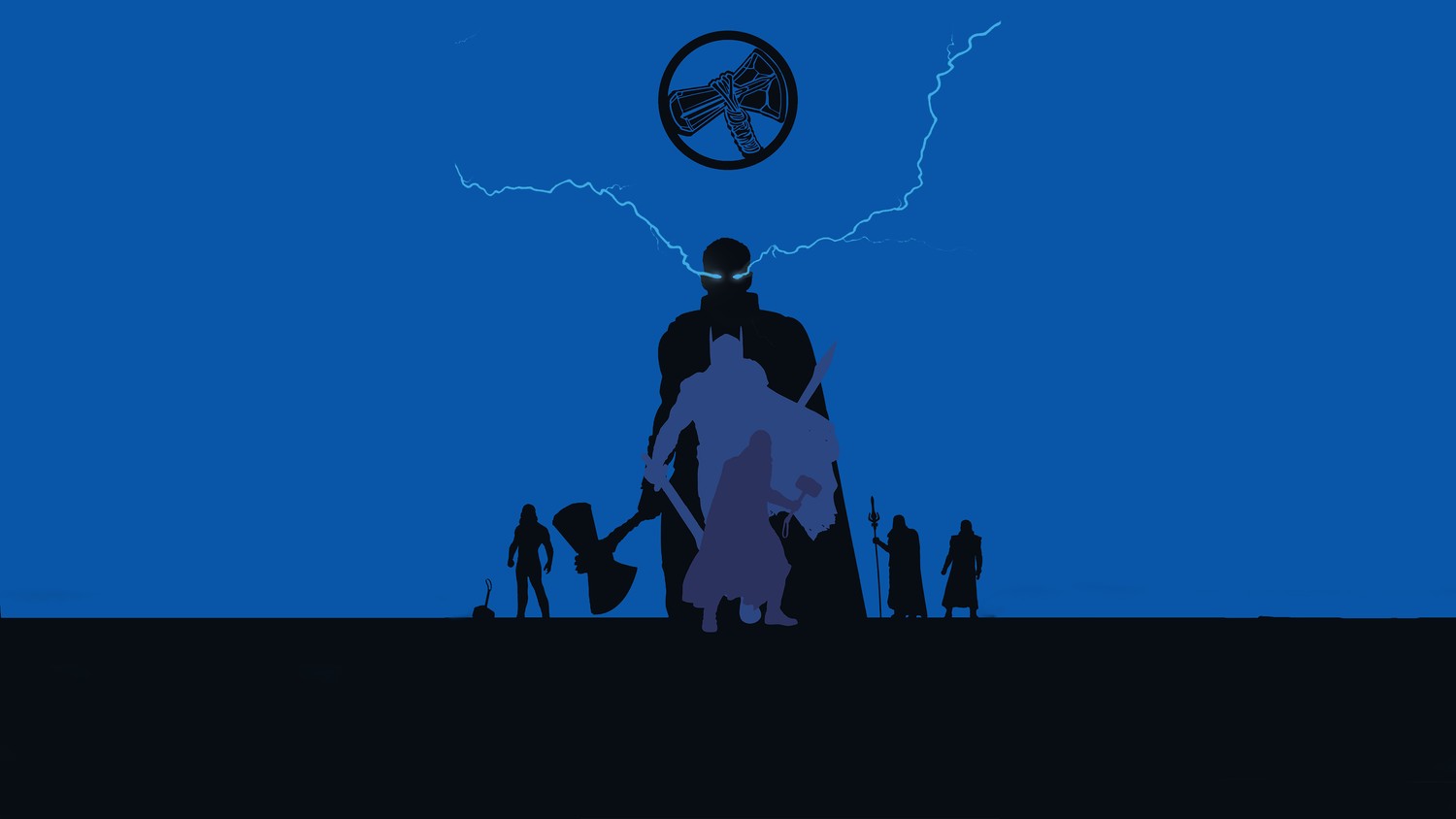 Thor Minimal Art Wallpaper - God of Thunder in 4K