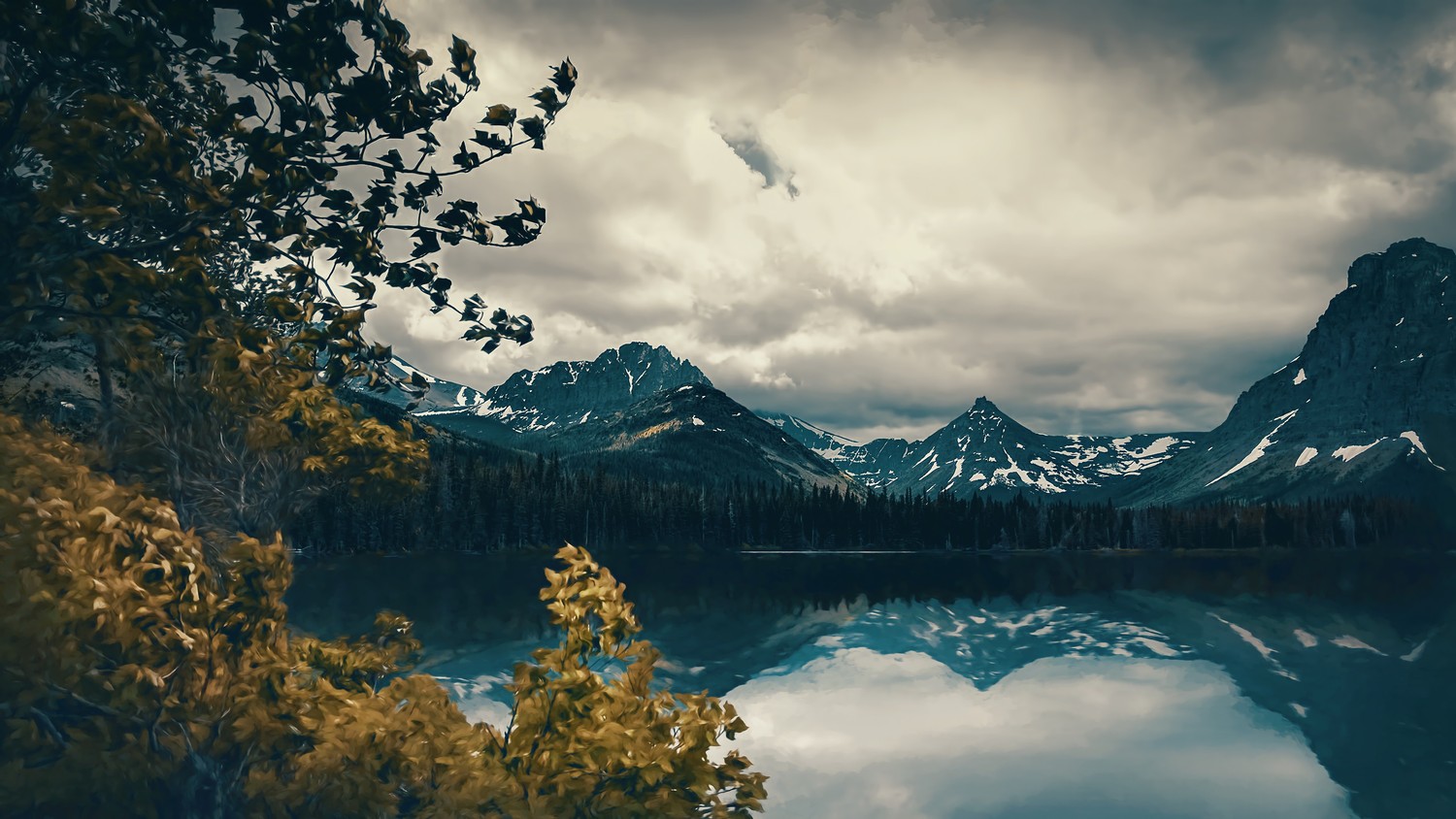 Superbe Fond d'Écran Montagne et Lac