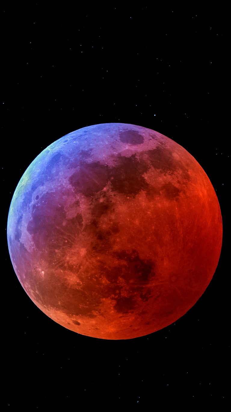 Download Stunning Colorful Moon Wallpaper