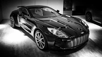 High-Quality Aston Martin One-77 Black and White Wallpaper