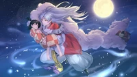 Explora nuestro impresionante fondo de pantalla de Sesshomaru por la noche