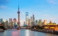 Descarga el impresionante fondo de pantalla del horizonte de Pudong