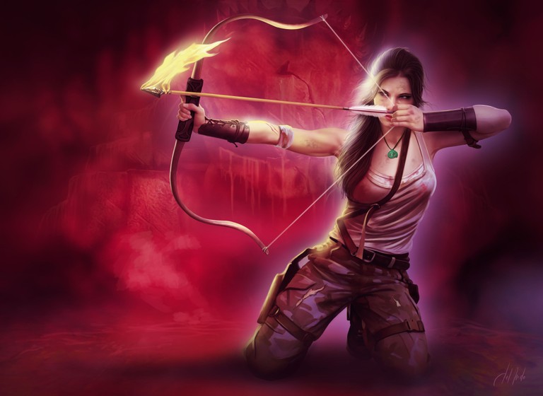 Lara Croft in Action: Epic Wallpaper from Rise of the Tomb Raider