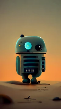 Download This Stunning Electric Blue Robot Wallpaper