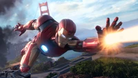 Iron Man volant en fond d'écran 4K - Marvel's Avengers