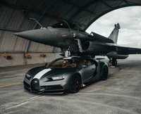 Explora el increíble fondo de pantalla de Bugatti Chiron Sport y Dassault Rafale