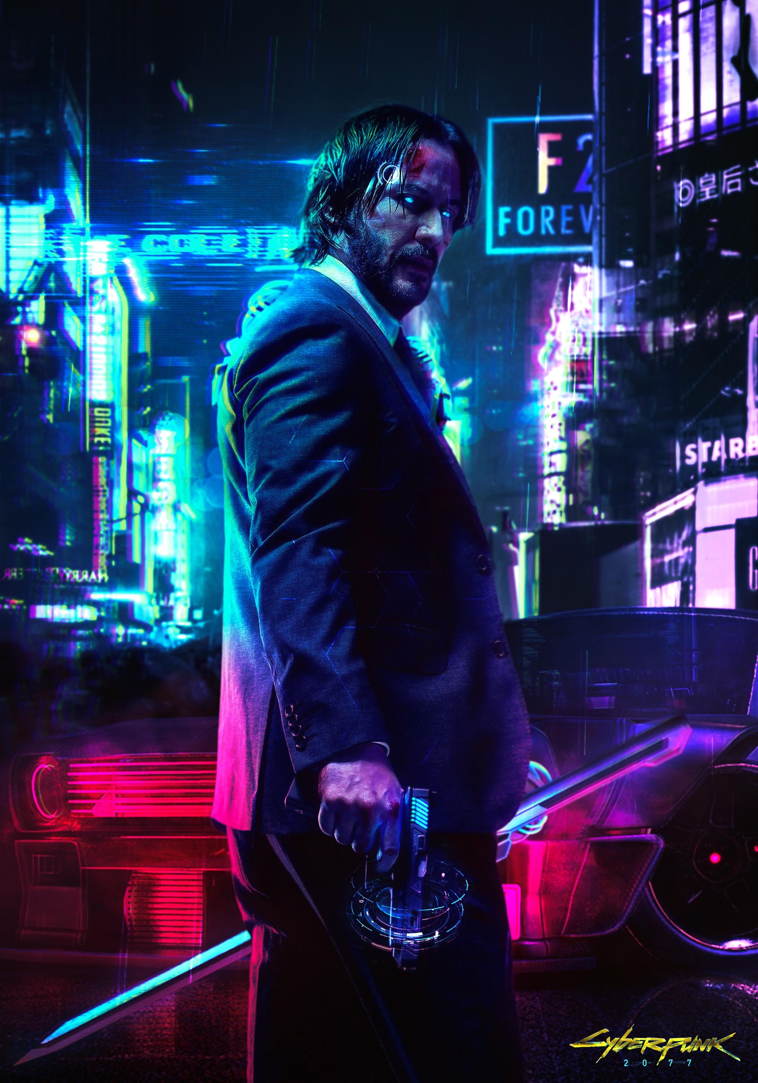 Download the Ultimate Cyberpunk 2077 Wallpaper with Keanu Reeves