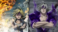 Fond d'écran épique de Meliodas et Estarossa de Nanatsu no Taizai