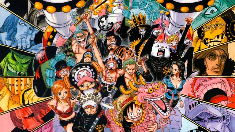 One Piece Wallpaper Featuring Straw Hat and Heart Pirates