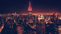 New York City Skyline: A Breathtaking Night View Wallpaper