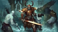 Epico wallpaper de Barbarian de Diablo IV