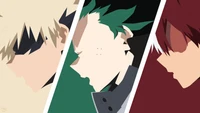 Fond d'Écran 4K My Hero Academia : Bakugo, Midoriya et Todoroki