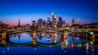 Frankfurt Skyline at Dusk - Beautiful Cityscape Wallpaper