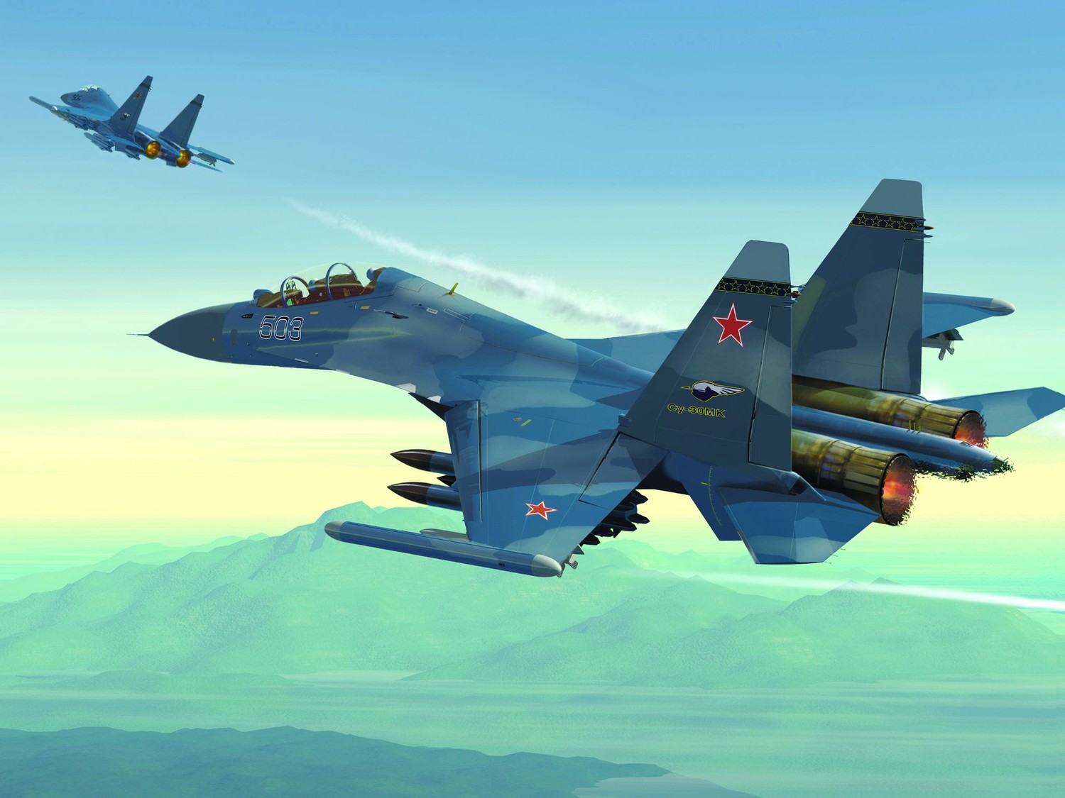 Fonds d'écran de l'avion de chasse Sukhoi Su-30