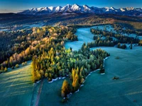 Fondo impresionante de las Montañas Tatra y el Bosque Verde