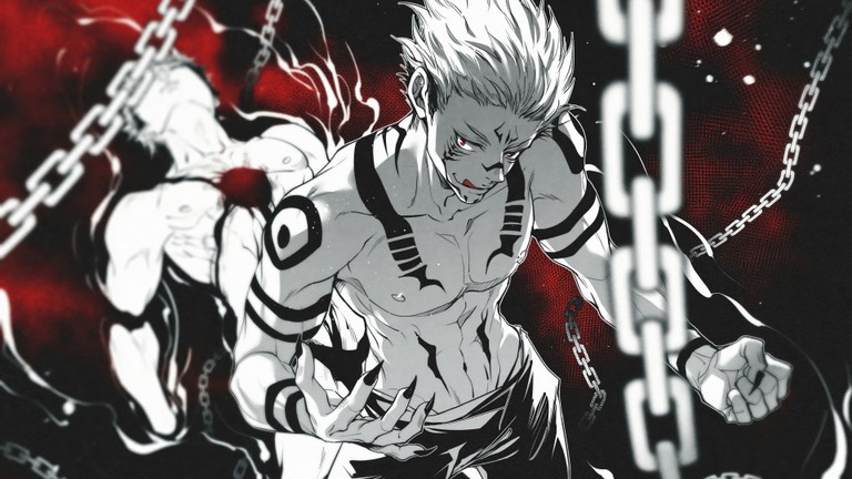 Stunning Sukuna and Yuji Itadori Wallpaper from Jujutsu Kaisen