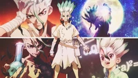 Explorez l'univers de Dr. Stone avec le fond d'écran de Senku Ishigami