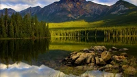 Beau Bow Lake au Parc National Jasper