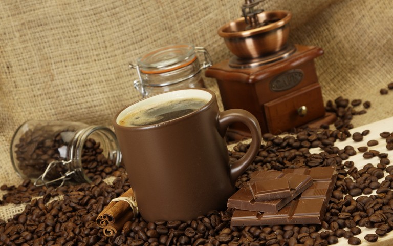 Indulge in Our Coffee and Chocolate Wallpaper