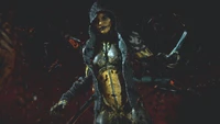 Descarga impresionante fondo de pantalla de Dvorah de Mortal Kombat 11