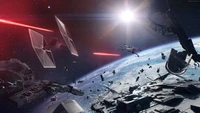 Fondo de pantalla de Star Wars Battlefront II: Épica batalla en el espacio