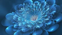 Descarga nuestro hermoso fondo de flor fractal azul