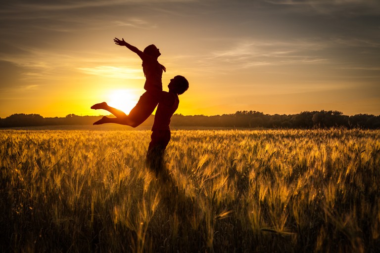 Stunning Silhouette of Love at Sunset