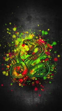 Cobra Artwork Wallpaper - Vibrant and Eye-Catching Design