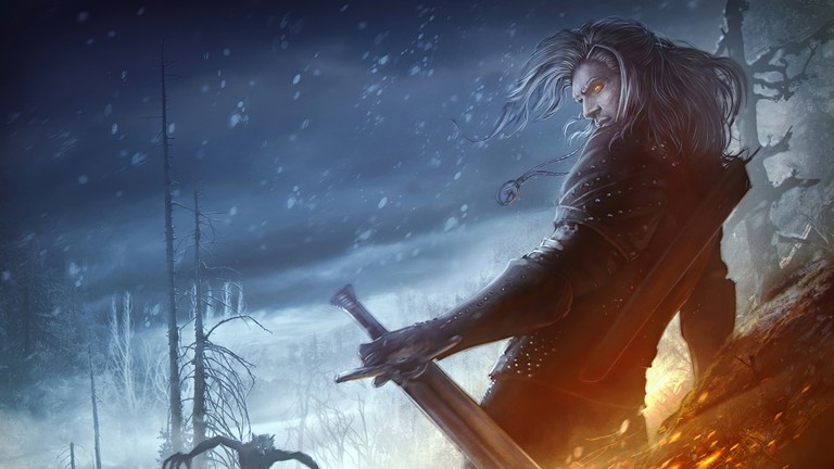 Explore the Striking Geralt of Rivia Wallpaper from The Witcher