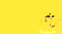 Wallpaper de Arte Minimal de Pikachu sobre Fondo Amarillo