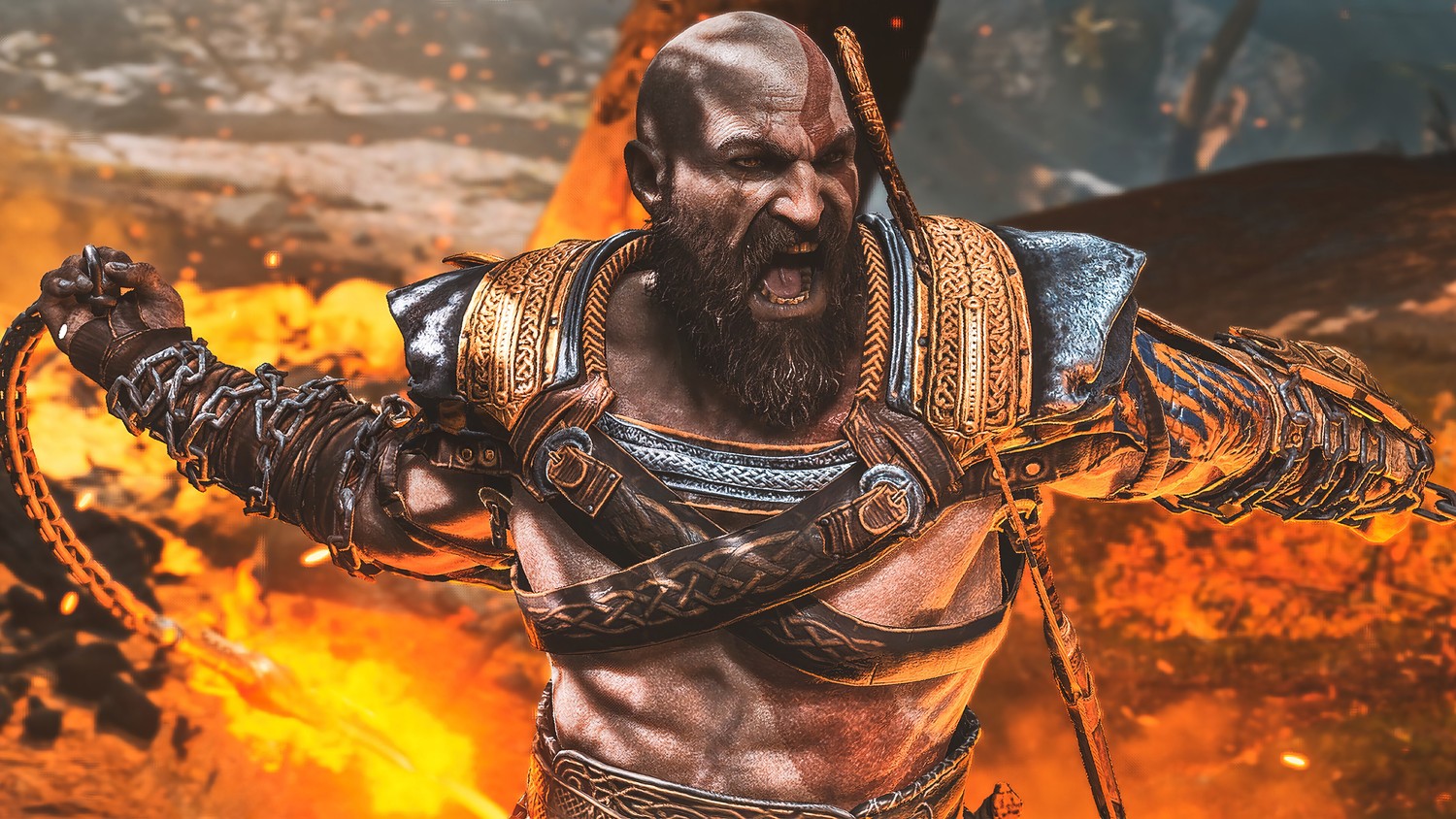 Superbe fond d'écran de Kratos pour les fans de God of War