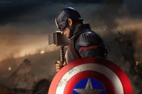 Fond d'Écran Épique du Captain America avec Son Bouclier Iconique