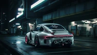 Téléchargez le Superbe Fond d'Écran Porsche 911 Cyberpunk