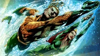 Aquaman et Mera : Fond d'Écran Iconique de DC Comics