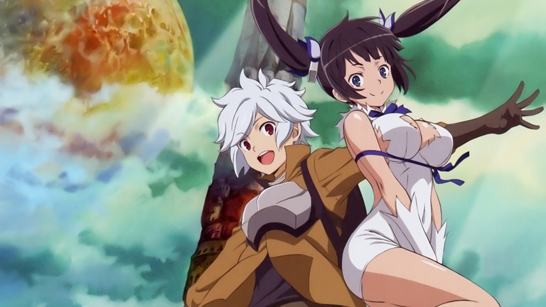 Explore the Adventure: Bell Cranel and Hestia Wallpaper