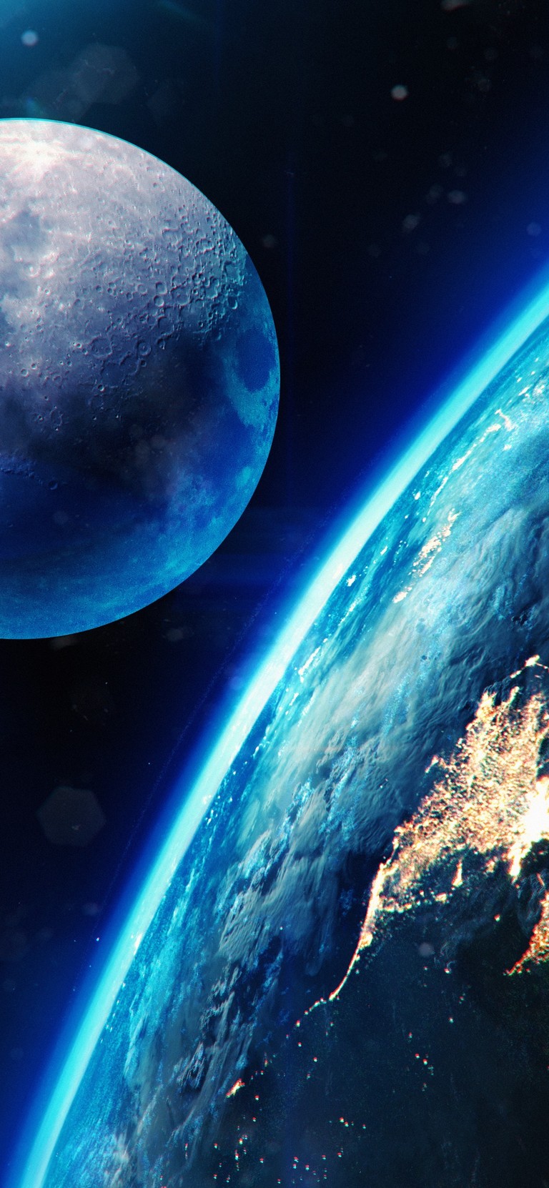 Explore the Beautiful Earth and Moon Scene