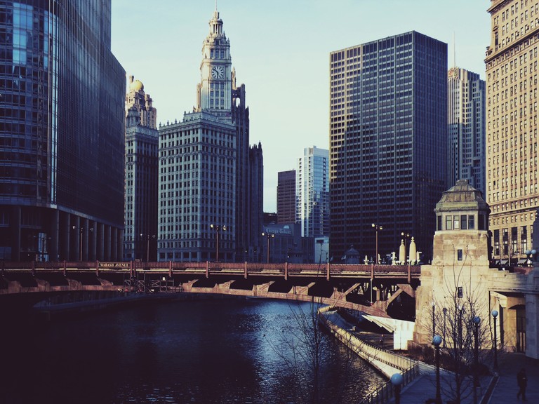 Breathtaking View of Chicago River and Skyline