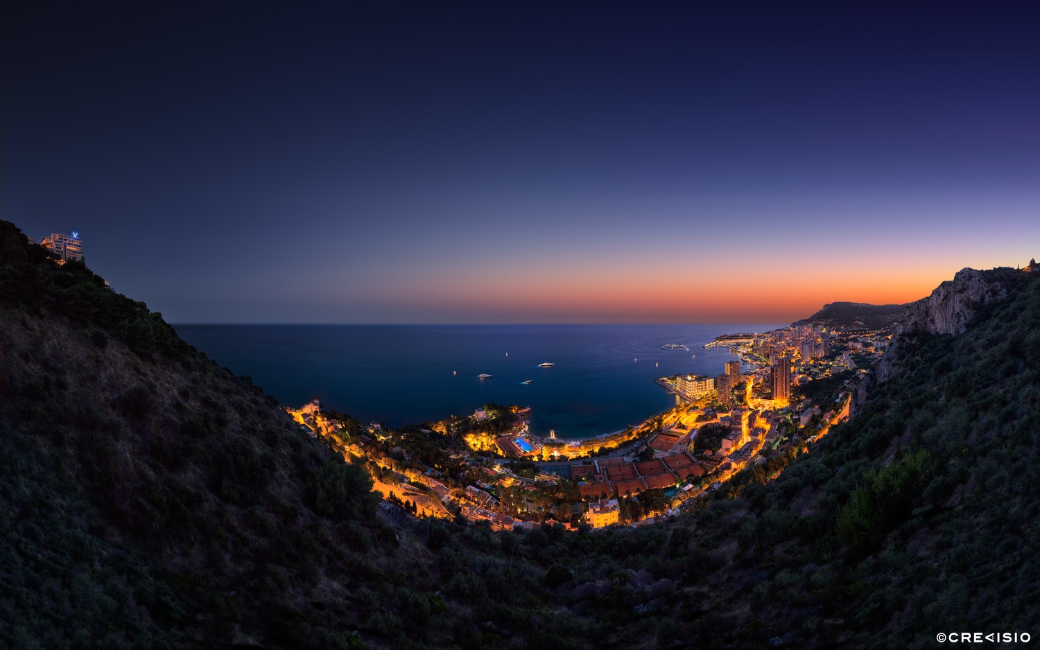 Download Stunning Nighttime Panorama of Monaco City