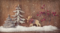 Charming Christmas Wallpaper Featuring Trees and Snow