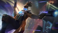 Impresionante Fondo de Pantalla de Pulsefire Lucian para Fans de League of Legends