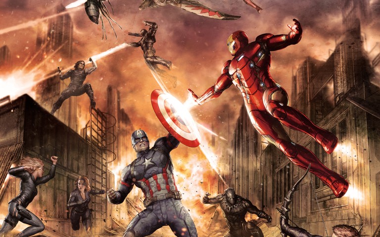 Download Stunning Captain America vs Iron Man Wallpaper